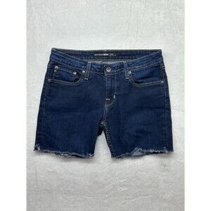 Big Star Remy Low Rise Jean Shorts Juniors Size 10/11 Dark Wash Frayed Hem